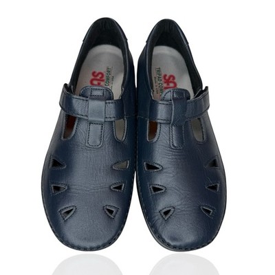 New SAS Women's Shoes Roamer Navy EZ Strap 8 WW Tripad Comfort Leather USA Made