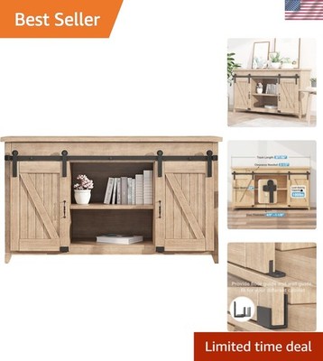 8FT Sliding Barn Door Kit: Rustic Mini Track & Floor Guides for Versatile Use
