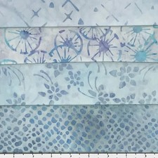Lot of 4 1 Yard Cuts 100 Cotton Quilting Batik Fabric Light Purple Blue 602