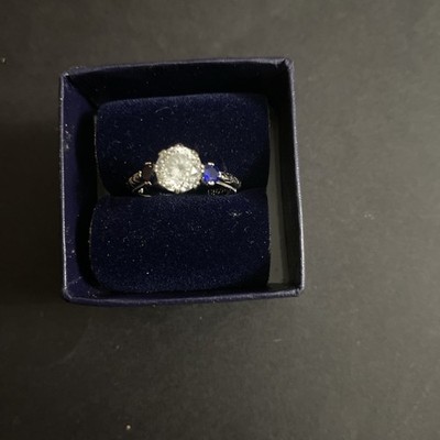 Tacori Sterling Silver 925 Cubic Zirconia Sapphire Center Stone2 Clear CZ Size 7