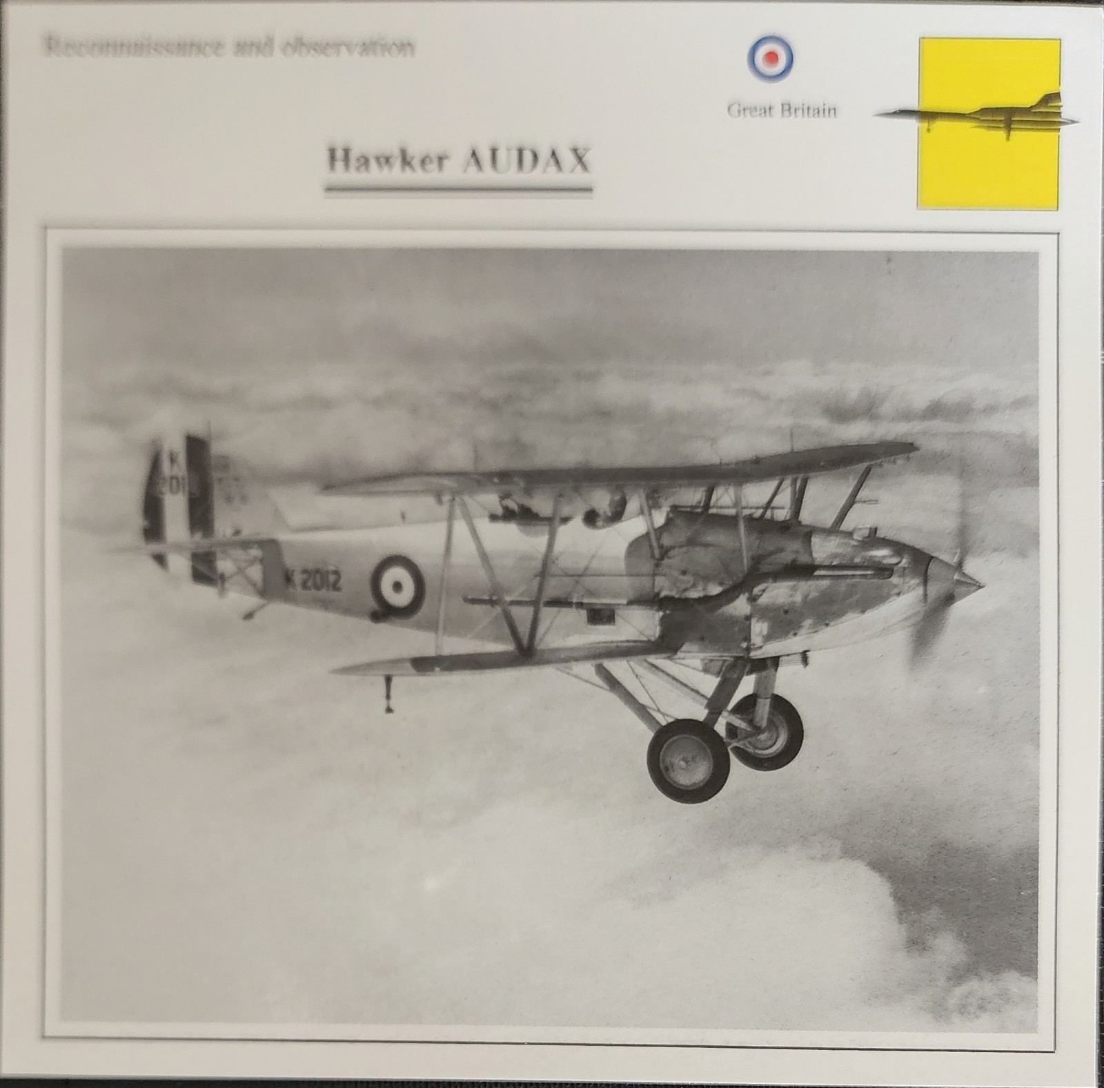 Hawker Plane Picture Original Vtg Aircraft Detail Collector Card 