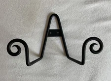 Art Pottery Plate/Bowl Iron Display Stand - Easel In Black