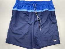 Speedo Men's Bathing Suit Shorts, Size XXL, Blue, Drawstring, Swim Trunks
