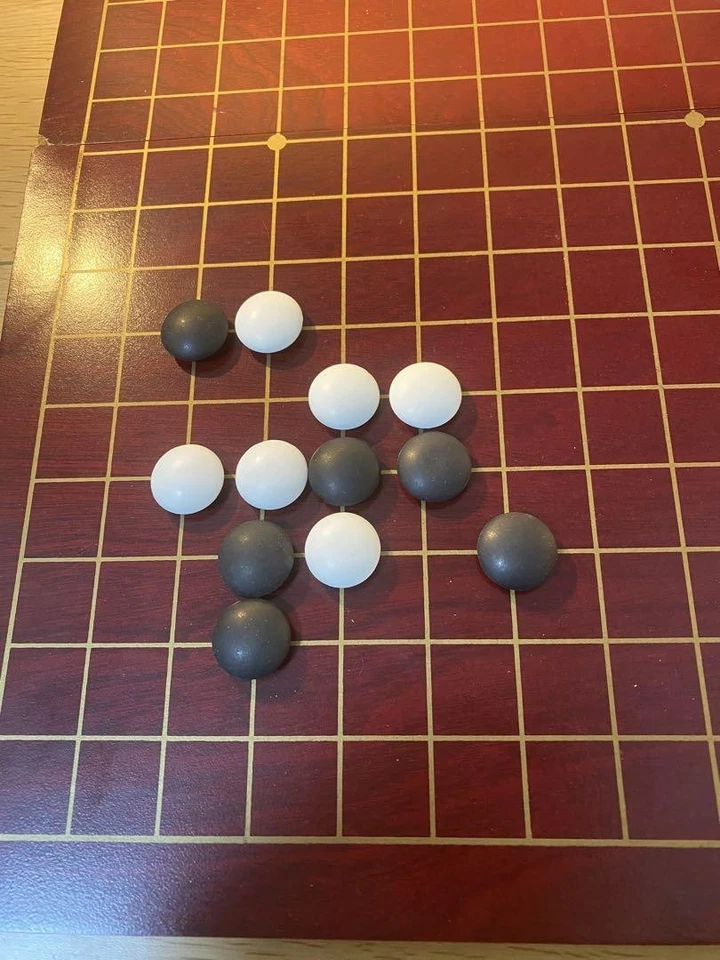 Plegable Go Game Set Madera Rojo conjunto con piezas de piedra bolsa bolsa - Imagen 4 de 4