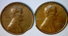 1972 & 1972d ERROR Clipped Lincoln Cent XF Coins Nice Clip LOT PAIR #16  NR