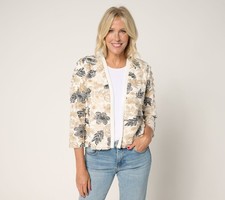 Susan Graver Women's Top Plus Sz Sweater 3X Printed Tiered Multi-colored A692176