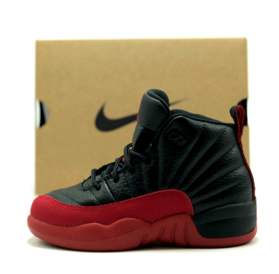 NEW* Kids NIKE AIR JORDAN 12 RETRO (PS) Black / Varsity Red