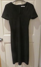 Mango Black Faux Suede Suit Dress Size S