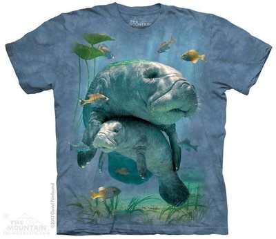 Manatees Collage T-Shirt by The Mountain Aquatic Ocean Sizes S-5XL NEW