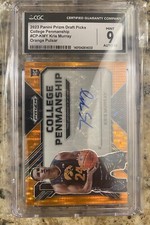 2023 Panini Prizm Draft Picks College Penmanship Kris Murray Orange Pulsar