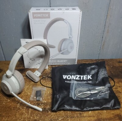 Vonztek Wireless Headset, Bluetooth Headset with Noise Canceling Microphone & US