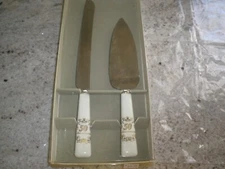 50th Anniversary Cake Knife & Server EUC in Box (SU62)