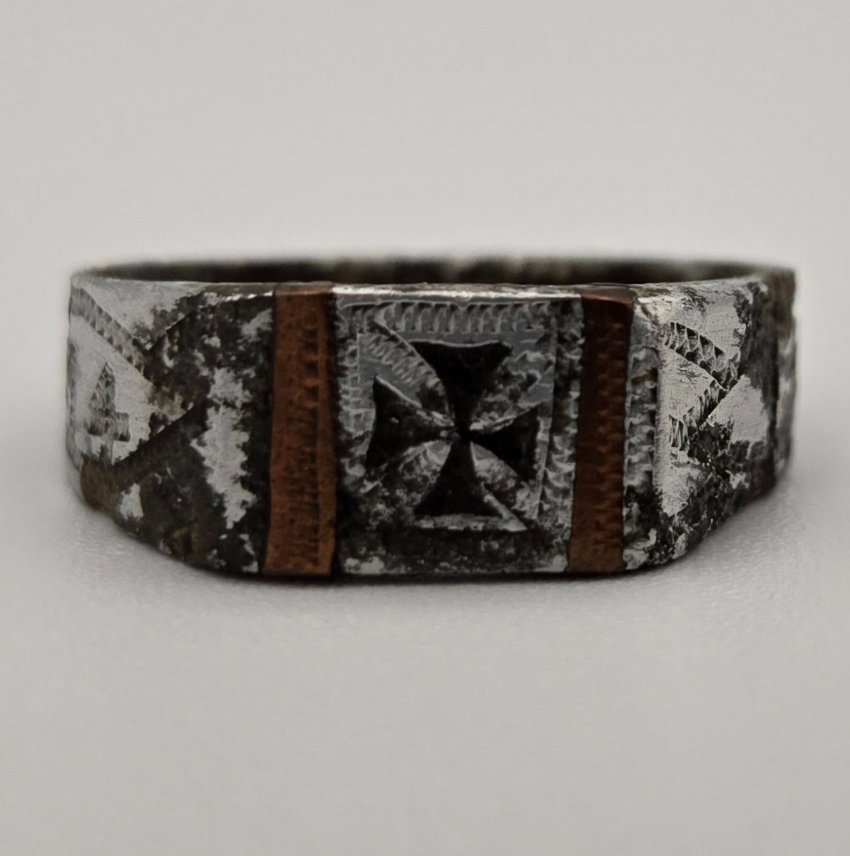 1914’s★ドイツ帝国★ DHGアイアンクロス RING★ニューヨーク製造品 Original WWI German Iron Cross Trench Ring 1914-1917 Aluminum