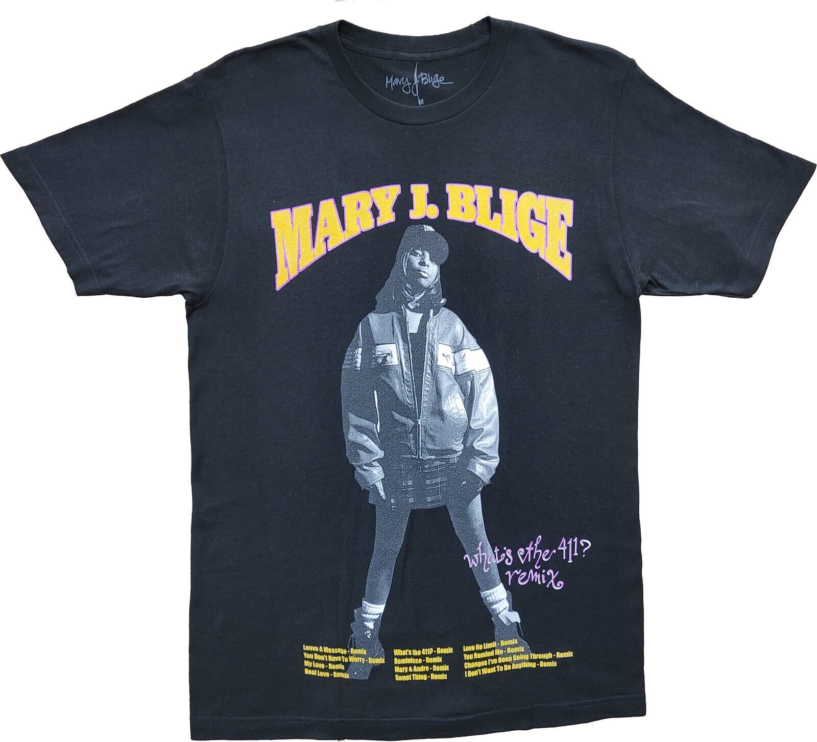 New Men's Mary J Blige What's The 411 Remix Black T-Shirt Hip 