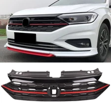 Fit VW Volkswagen Jetta 2019 2020 2021 Front Bumper Upper Red & Black Grille