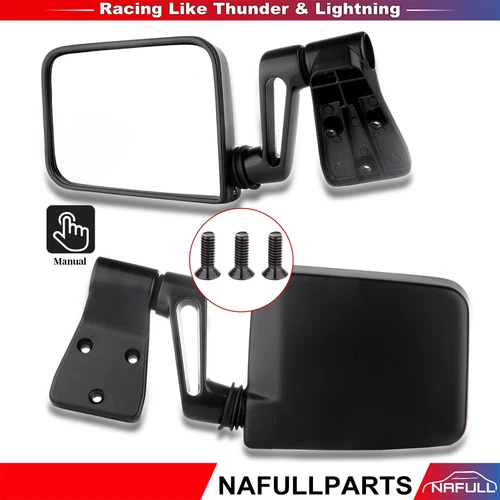 For 87-02 Jeep Wrangler Truck RH Passenger Side View Manual Mirror 55027207