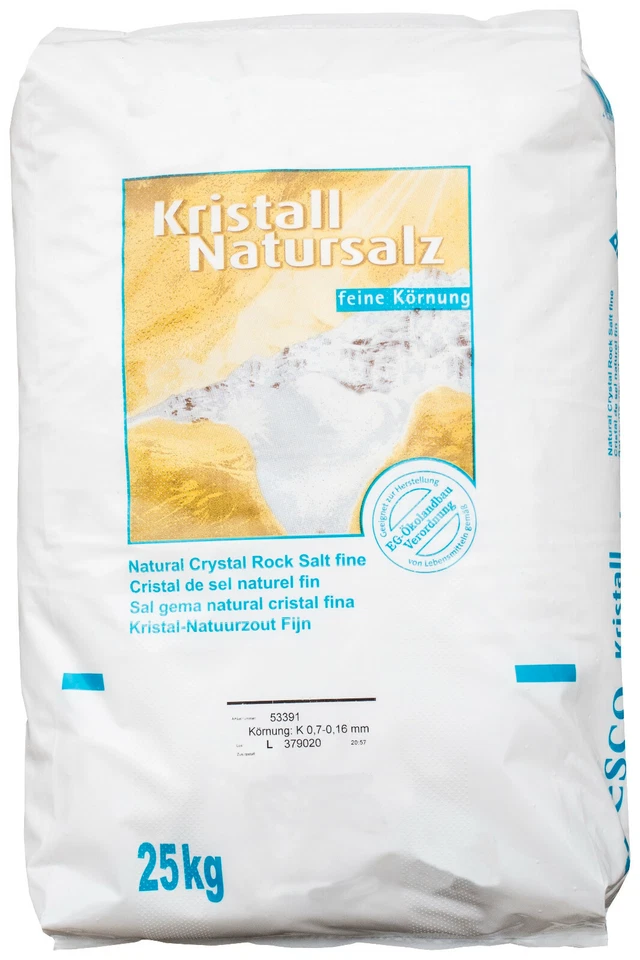 LANDKAUFHAUS MAYER Deutsches Steinsalz 25kg Natursalz Speisesalz fein Naturbelassen o. Rieselhilfe