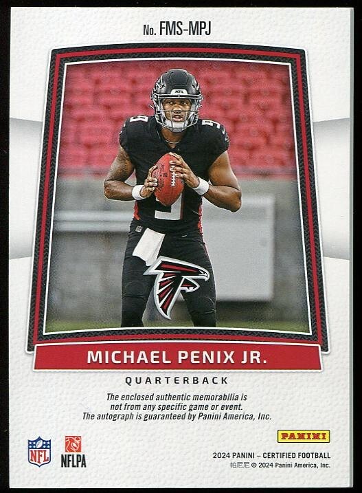 2024 Panini Certified Michael Penix Jr. Freshman Fabric /275 RPA