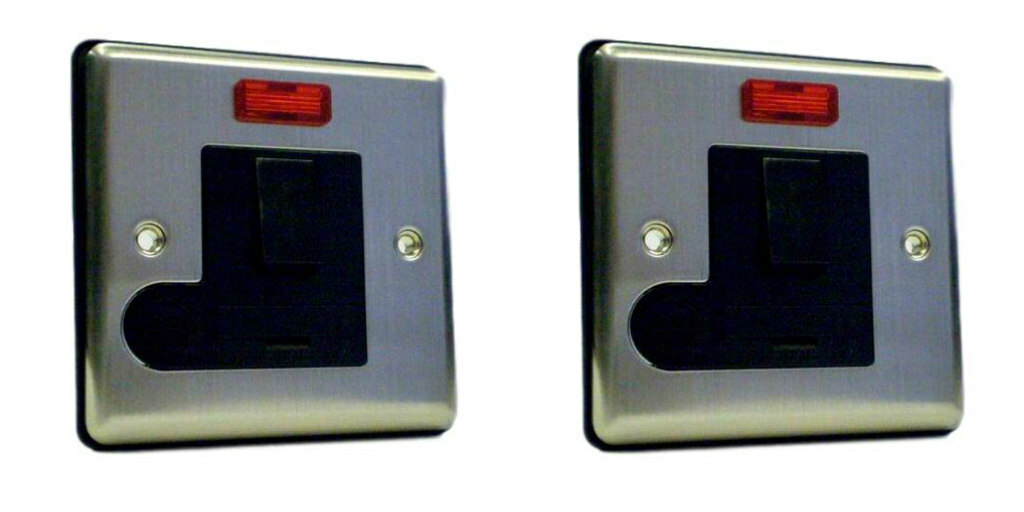 One Electrical - Connection Unit Switched Spur with Neon Brushed Chrome with Black Insert - Image 5