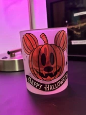 Zrike Brands Disney Halloween MICKEY SPIDER Glass Frost Cup Transparent Pumpkin