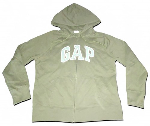 Women's Gap Logo Full Zip Hoodie Green Size Large
