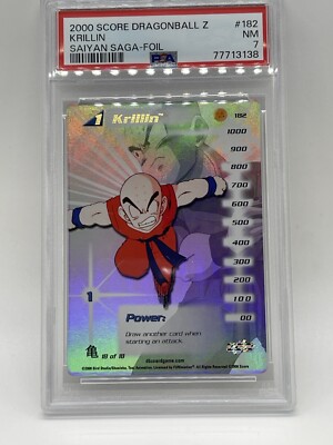 Krillin 2000 Score Saiyan Saga Hi-Tech Foil #182 PSA 7 NM Dragon