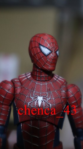 Painted 1/6 Tobey Maguire Mask Spider-man Head Carved for 6'' SHF Action Figure - Picture 9 of 9