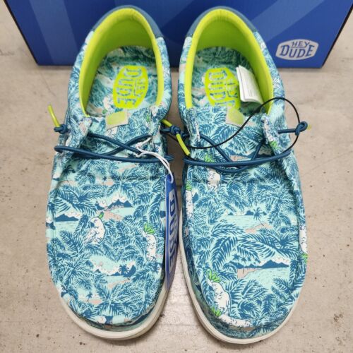 NEW Hey Dude Wally H2O Tropical Men's Sz 10 Casual Shoes, Blue Tropical Eur 43 - Picture 4 of 12
