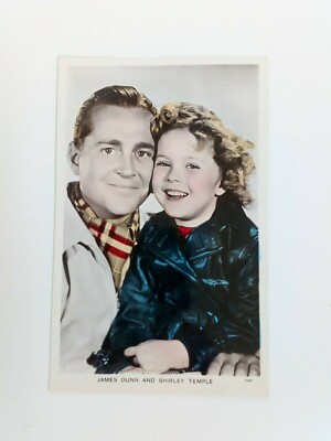 VINTAGE SHIRLEY TEMPLE & JAMES DUNN POSTKARTE GRÖSSE 6,5 X 4,5