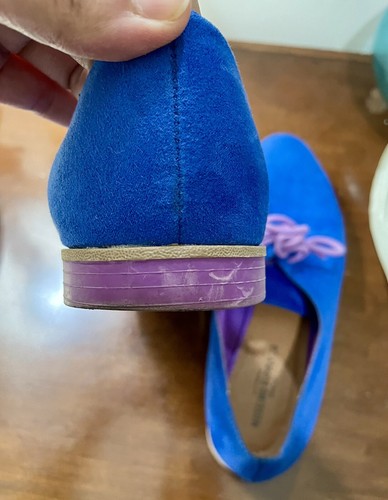 Cobalt Blue & Purple Women's Faux Suede Oxford Flat Shoes 7.5 Mossimo - Picture 4 of 7