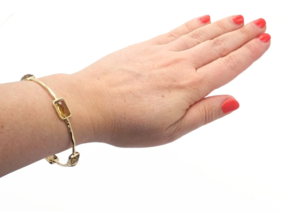 ¡Auténtico! Brazalete Brazalete Ippolita Oro Amarillo 18k Caramelo Roca 5 Topacio Ahumado Foto 4 de 4
