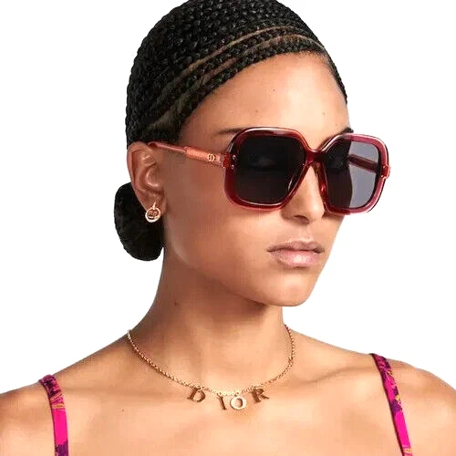 NUEVO CHRISTIAN DIOR DiorHighlight S3F 35A0 ROJO/LENTE HUMO GAFAS DE SOL 52-20 Foto 2 de 4