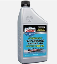 Lucas Oil 10661 Outboard SAE 10W-30 Synthetic Engine Oil, 6 x 1 Quart