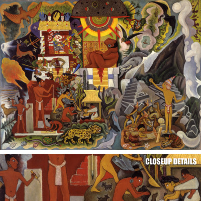 47W''x35H'' AMERICA PREHISPANICA by DIEGO RIVERA - PABLO NERUDA CHOICES of CANVAS