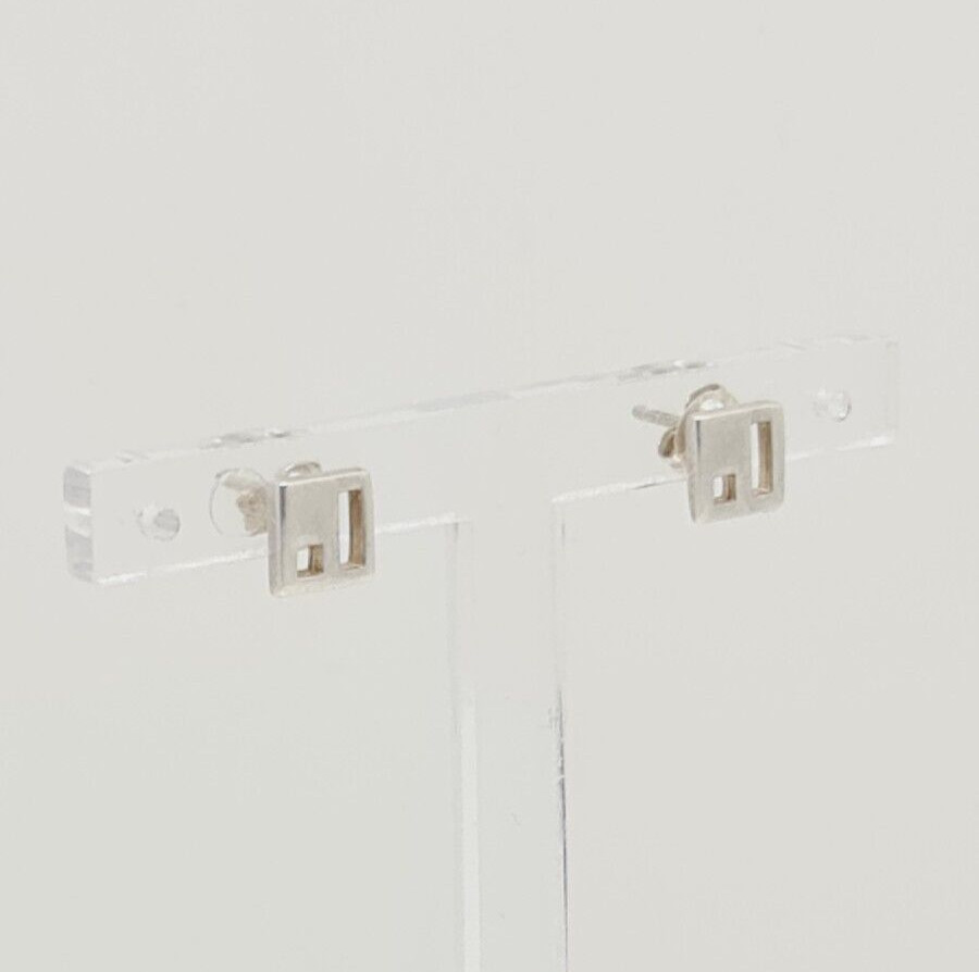 Gorgeous Solid Artistic Square Stud Earrings 925 … - image 4