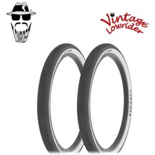 2 VINTAGE LOWRIDER Bicycle 24" x 2.125" WHITEWALL LOWRIDER LETTER TIRES BRICK.