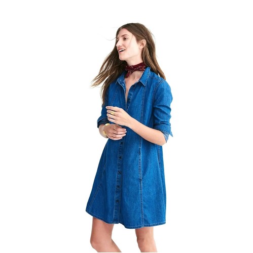 MADEWELL Womens DENIM A-LINE Shirtdress 