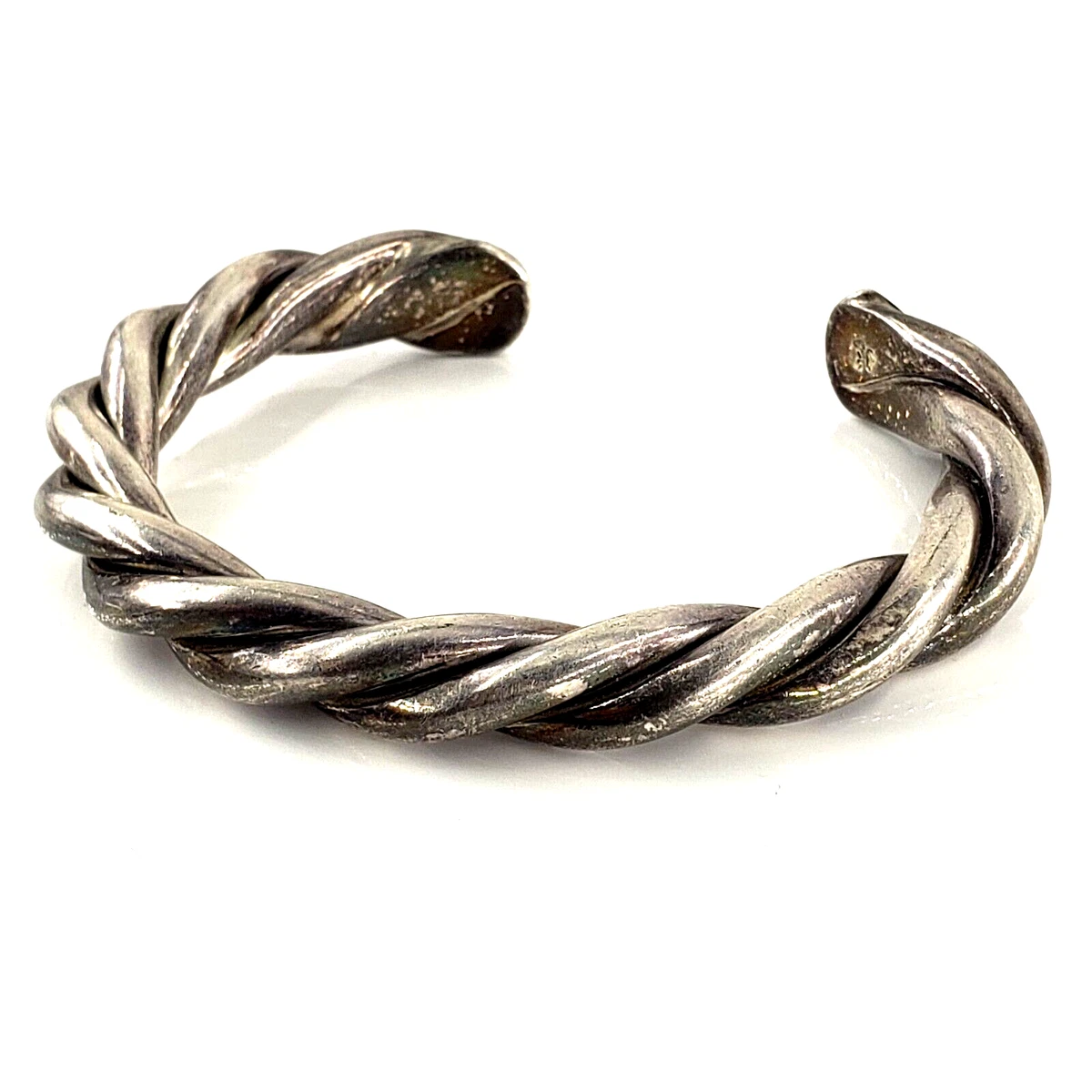 SILPADA Sterling Silver Bracelet 7 Inch Heavy Solid Twist Cuff Bracelet Mens VTG