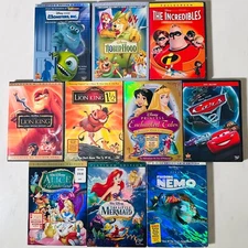 Lot of 10 Disney Movies - DVD - Mermaid - Monsters - Cars - Lion - Alice - Nemo