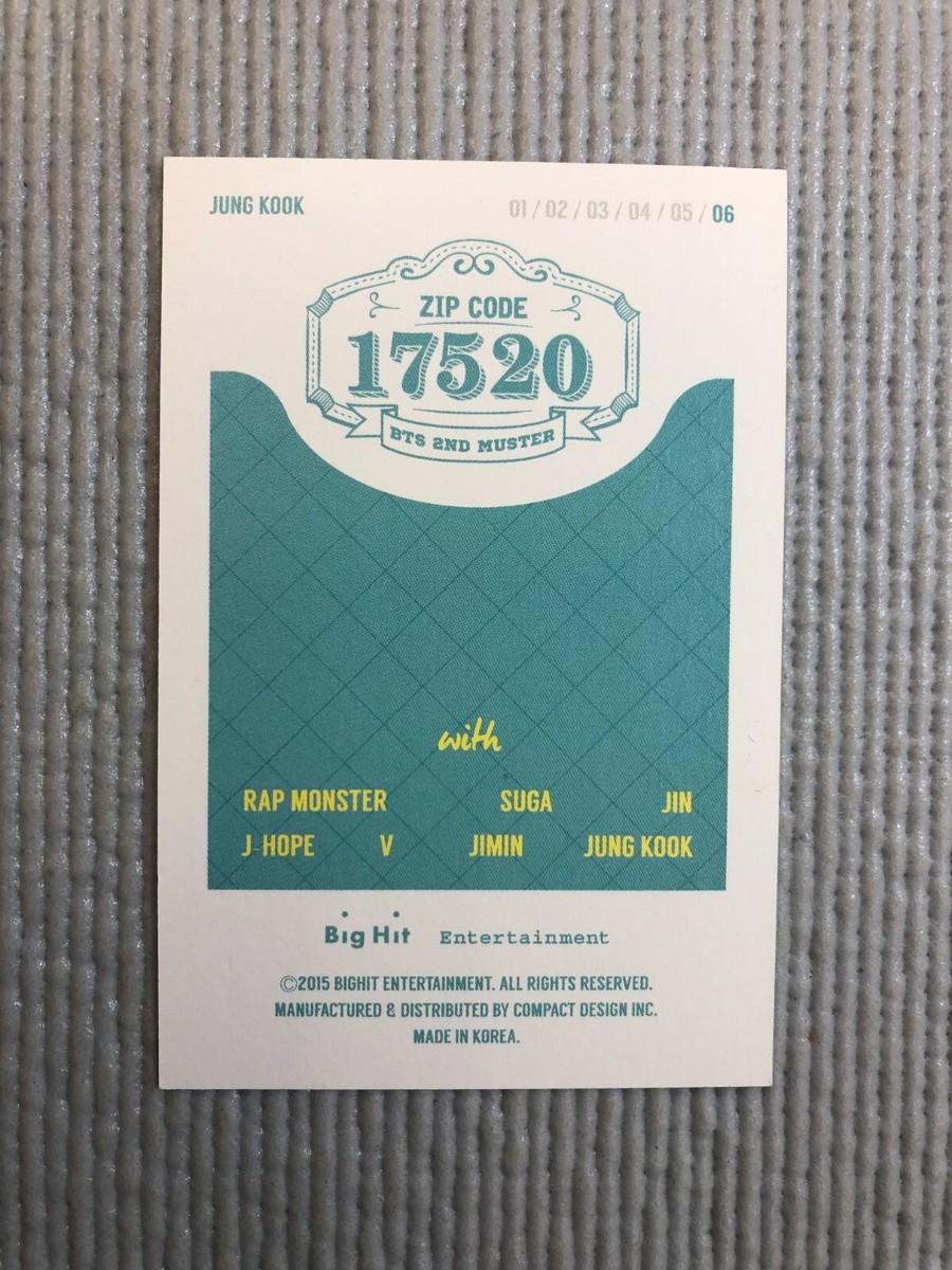 BTS 2nd Muster 17520 OFFICIAL Photo card 6/6 ( JUNGKOOK ) | eBay