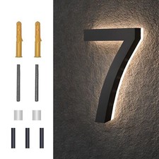 6 Inch Backlit LED House Numbers Waterproof Stainless Steel High Transparency...