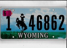WYOMING passenger 2017 license plate 1 46862 ...