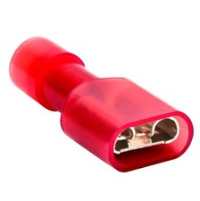 25 Nylon Female Quick Disconnect Terminal 22-18 GA AWG Red 0.250" Full Insulated