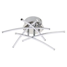 Ceiling Light Fitting Modern Chrome Flush Integrated LED Bulb Living Room Lounge