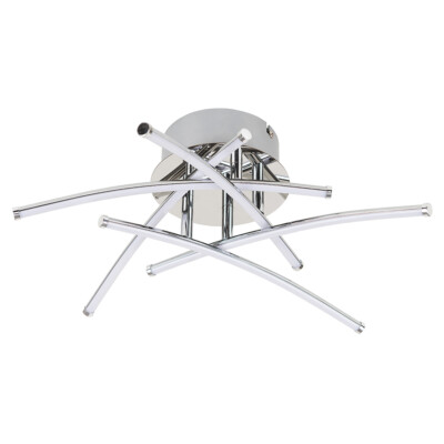 Decken Leuchte Fassung Modern Chrom Unterputz Integriert LED Leuchtmittel Wohnzimmer Lounge