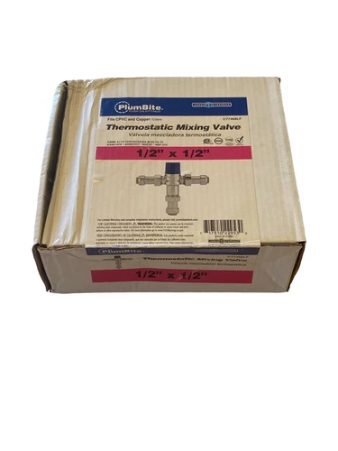 Jones Stephens, Plumbite C77468LF  Thermostatic Mixing Valve 1/2", NEW - Picture 2 of 7