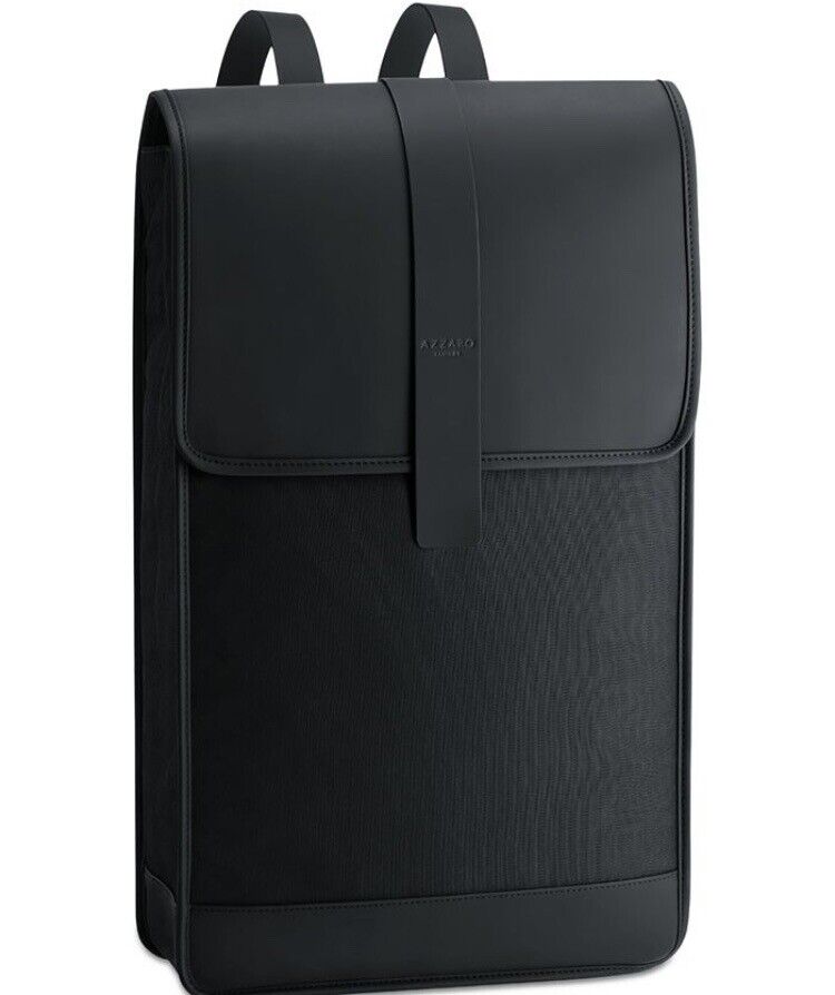 NEW Azzaro Logo Parfums Mens Limited Edition Black Back Pack Travel Bag 