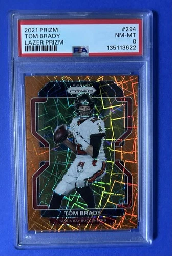 2021 Prizm Tom Brady Lazer Prizm #294 PSA 8 NM-MT