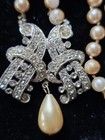 Vtg Ornate Rhinestone Box Clasp Silver Tone Faux Pearls Repair Up-cycle Read  — photo 5