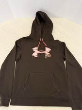 Under Armour Women's Size L Pullover Hoodie Semi-fitted Brown Pink camo Logo